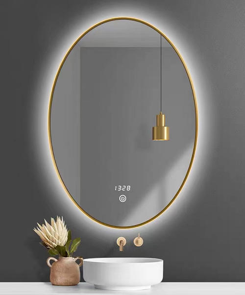  مرآة الحمام الذكية JH-D937 بأضواء LED مقاوم للماء عالي الجودة حساس لمس ذكي متغير اللون 